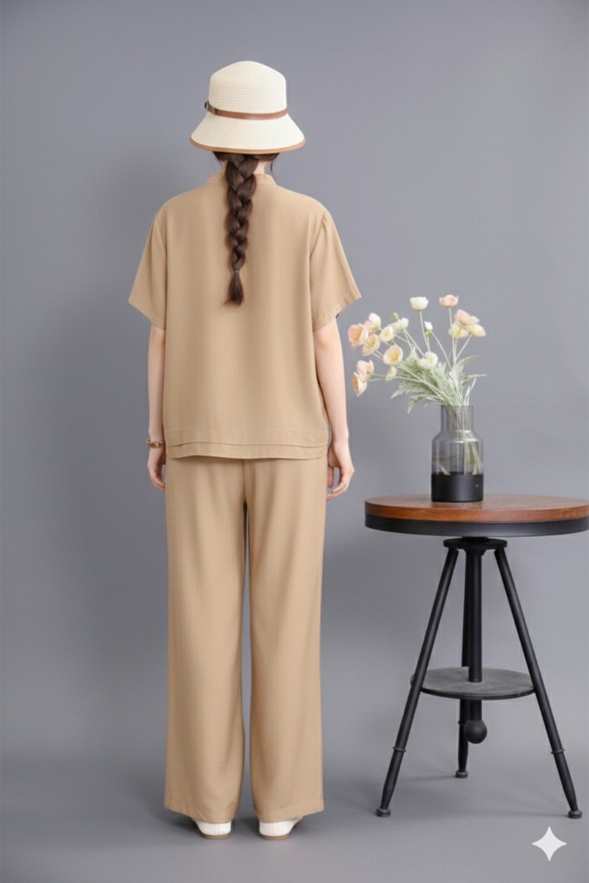 Comfort Fit Cotton Embroidered Top & Plazzo Pant