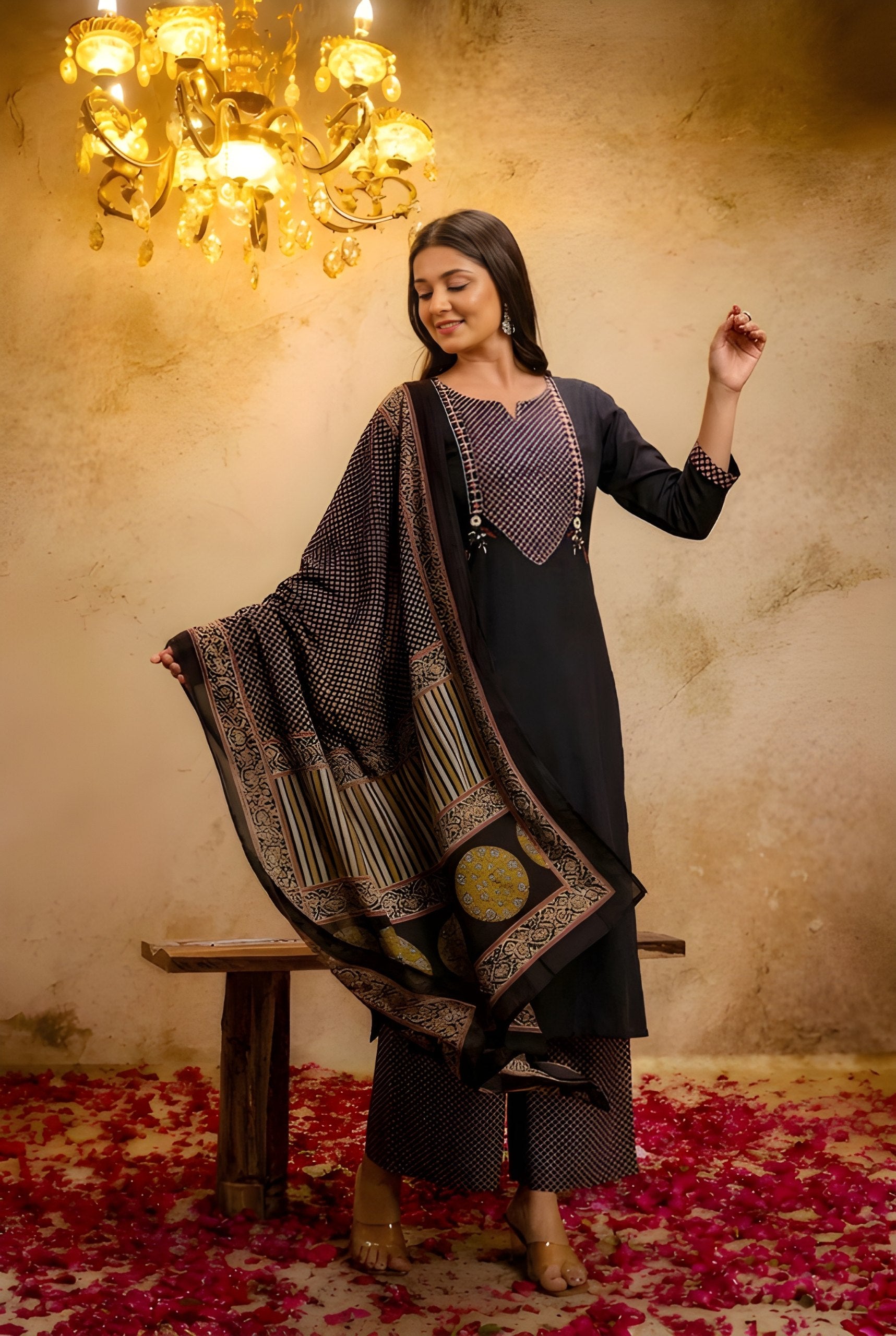 Woman Cambric Cotton Kurti And Pant With