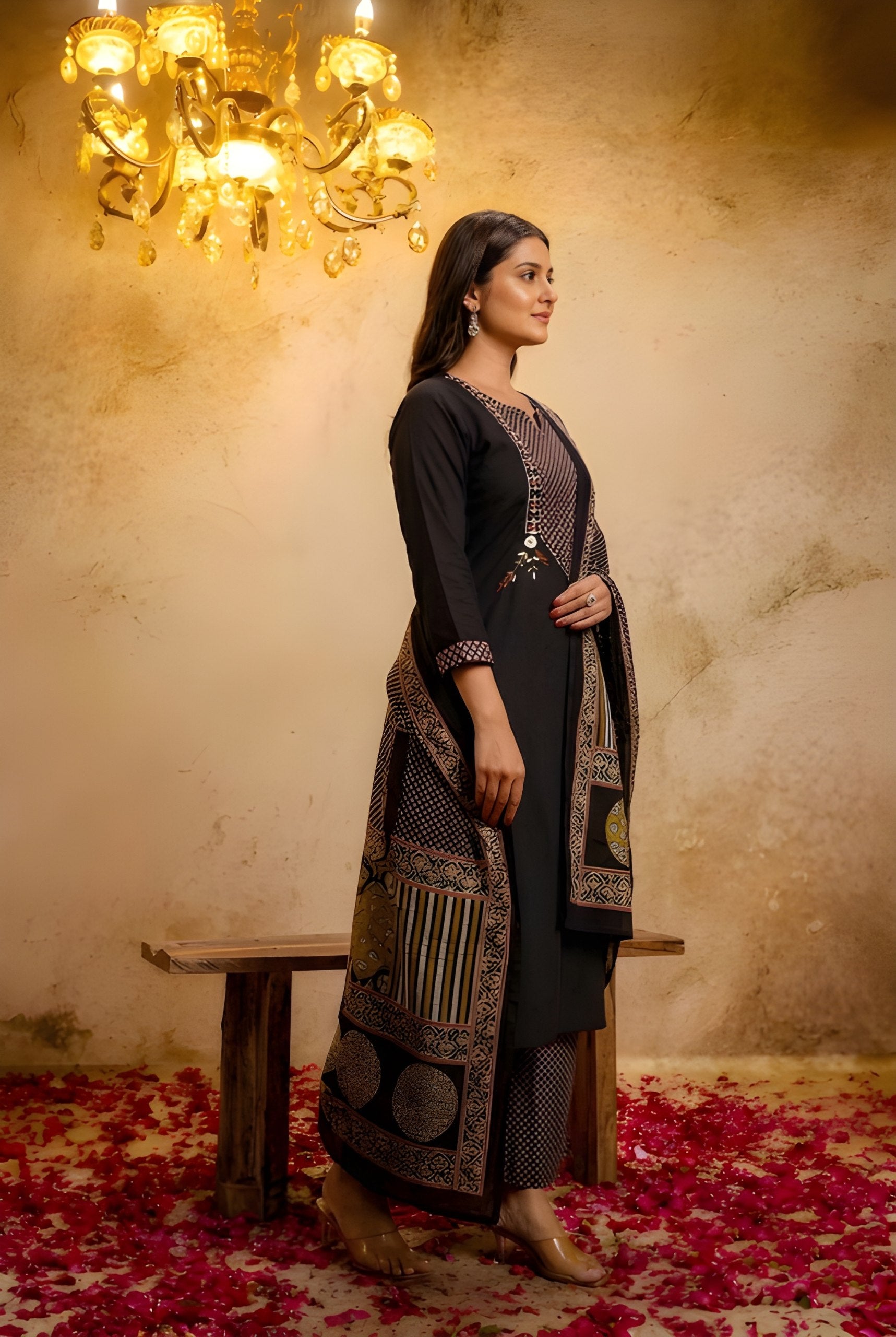 Woman Cambric Cotton Kurti And Pant With